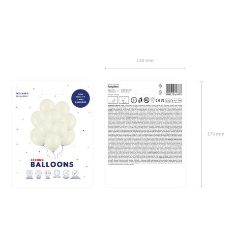 Partydeco Balon gumowy Party Deco BALONY STRONG pastelowy 10 szt kremowy 270mm Partydeco (SB12P-079J-10)