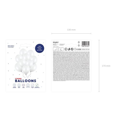 Partydeco Balon gumowy Party Deco BALONY STRONG pastelowy 10 szt perłowy 270mm Partydeco (SB12P-008-10)