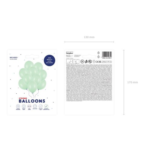 Partydeco Balon gumowy Party Deco BALONY STRONG pastelowy 10 szt pistacjowy 270mm Partydeco (SB12P-096-10)