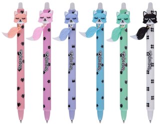 Patio Długopis wymazywalny automatyczny Foxes wkład niebieski 0,5mm Patio (01706PTR)