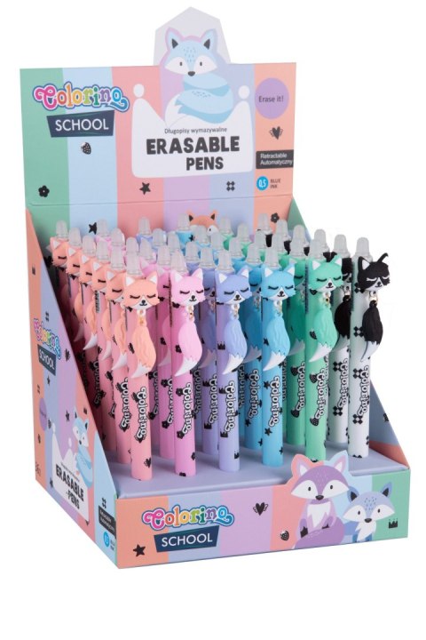 Patio Długopis wymazywalny automatyczny Foxes wkład niebieski 0,5mm Patio (01706PTR)