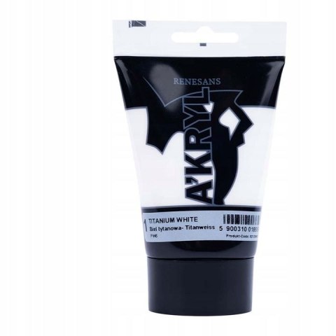 Renesans Farba akrylowa Biel Tytanowa kolor: biały 100ml Renesans (01)