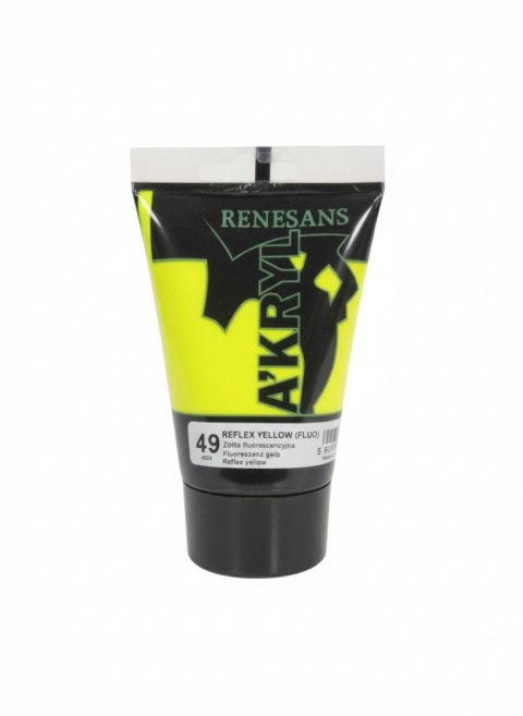 Renesans Farba akrylowa Żółta fluorescencyjna kolor: Żółta fluorescencyjna 100ml Renesans (49)