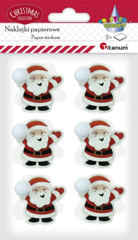 Titanum Naklejki świąteczne Craft-Fun Series Mikołaj z pomponem Titanum (LL-004)