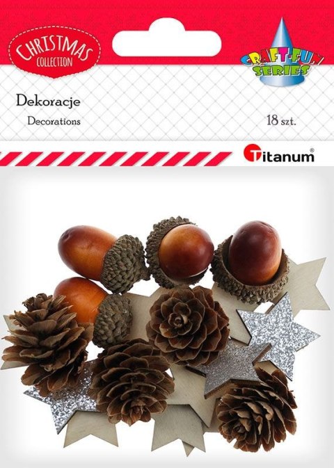 Titanum Zestaw dekoracyjny Craft-Fun Series szyszki, żołędzie, gwiazdki Titanum (23BR1204-61)