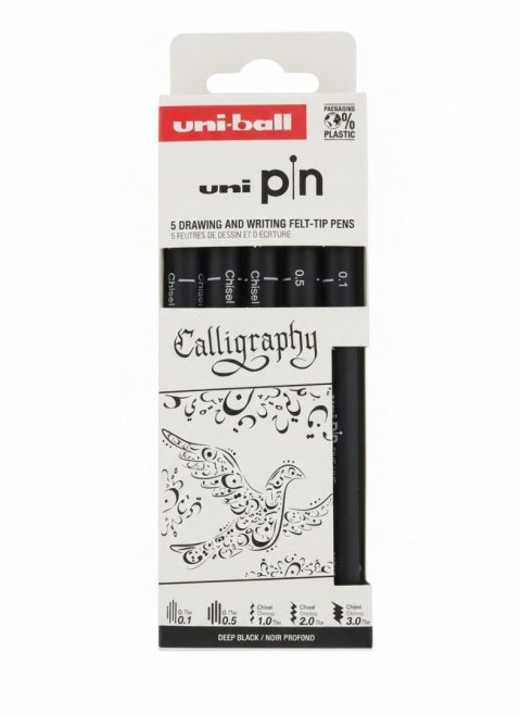 Uni Cienkopis kreślarski CALLIGRAPHY 5 szt ASPP015 wkład mix mixmm 1kol. Uni (206477)