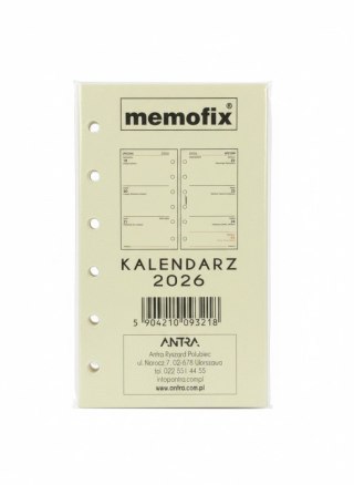 Antra Wkład do organizera kalendarz a6 2026 Antra (TDW)