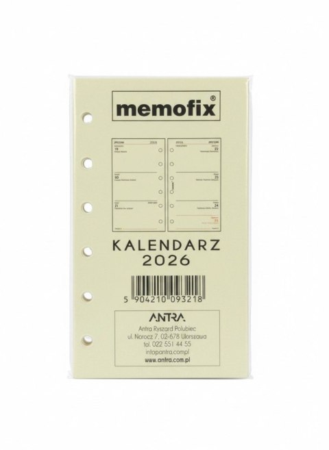 Antra Wkład do organizera kalendarz a6 2026 Antra (TDW)