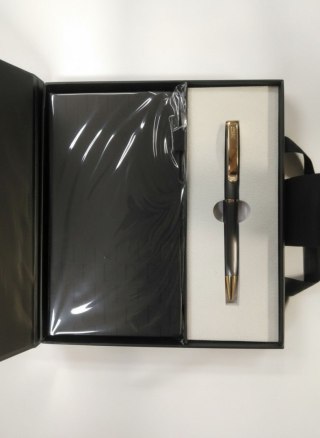 Cresco Zestaw piśmienniczy PREMIUM CLASSIC GRAFITOWO-ZŁOTY DŁUG.+NOTES W ETUI PREMIUM Cresco (8300232-CL05)