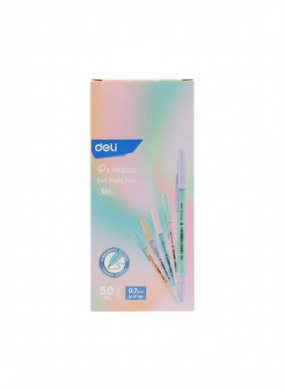 Deli Długopis kulkowy 0 w pastelowej obudowie wkład niebieski 0,7mm Deli (EQ66)