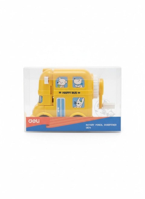 Deli Temperówka MI YOU CARS NA KORBKĘ 5905668800093 żółta plastikowa Deli (E0674)