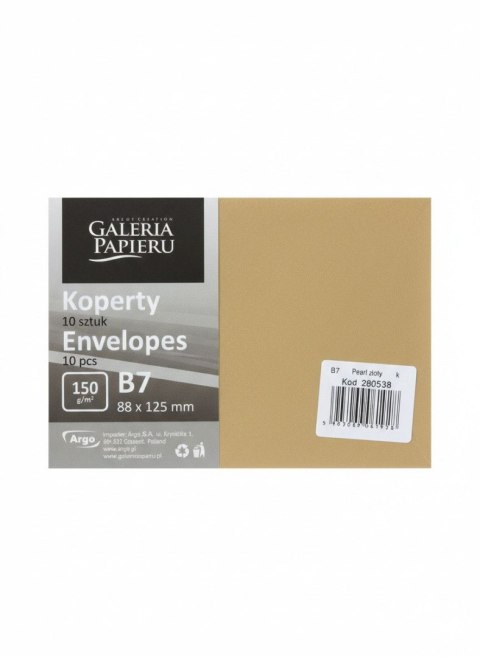Galeria Papieru Koperta pearl złoty B7 złoty Galeria Papieru (280538) 10 sztuk