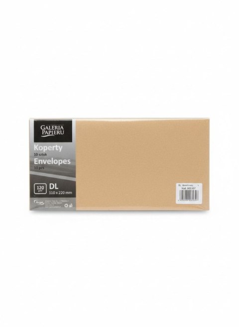Galeria Papieru Koperta wood bezowy DL beżowa Galeria Papieru (282127) 10 sztuk