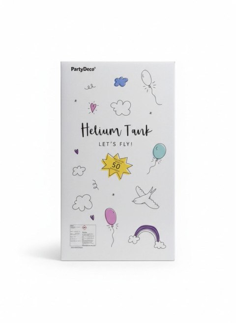 Partydeco Butla z helem różowy, 50 balonów Partydeco (BZH1-50-081)