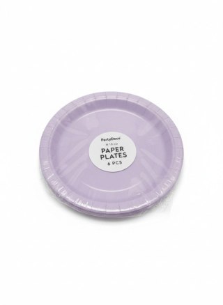 Partydeco Talerz jednorazowy lawenda papier śr. 180mm 6 szt Partydeco (TPP90-002)