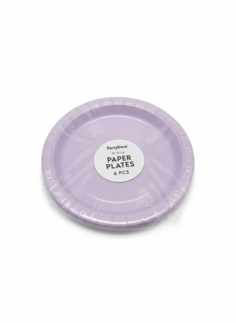 Partydeco Talerz jednorazowy lawenda papier śr. 180mm 6 szt Partydeco (TPP90-002)