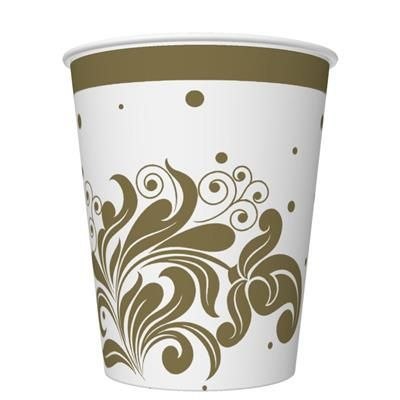 Pol-mak Kubek jednorazowy maki Kropki, Ornamenty, Złote papier 250ml Pol-mak (KM01_OG_054602)