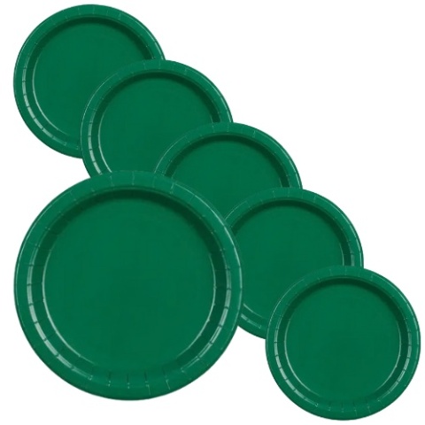 Talerzyki papierowe PartyDeco BUTELKOWA ZIELEŃ 18cm/ 6 szt