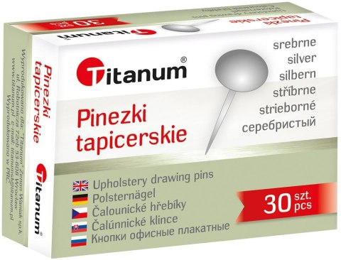 Titanum Pinezki tapicerskie Titanum srebrne 30 szt.