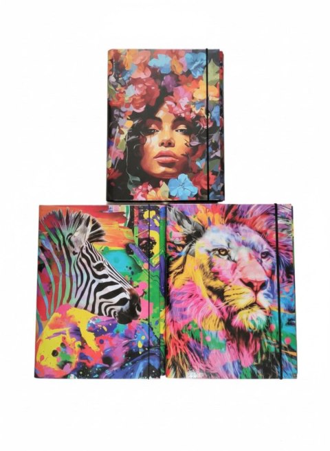 VauPe Teczka kartonowa na gumkę 4cm Afryka B4 mix VauPe (310/97)