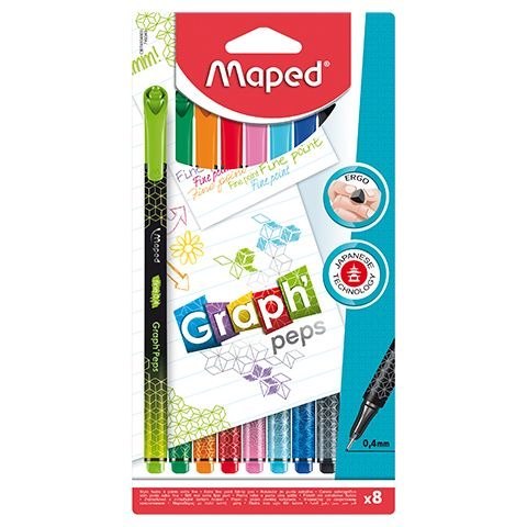 Maped Cienkopis GRAPH PEPS DECO wkład mix 0,4mm 8kol. Maped (749048)