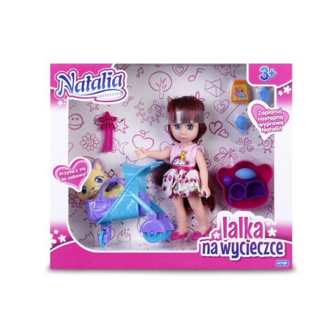 Natalia Lalka z kotkiem w wózku 16cm [mm:] 160 Natalia (120398)