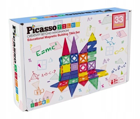 Orbico Sp. Z O.o. Klocki magnetyczne PICASSO TILES Zestaw 33 Elementów Orbico Sp. Z O.o. (PT33)