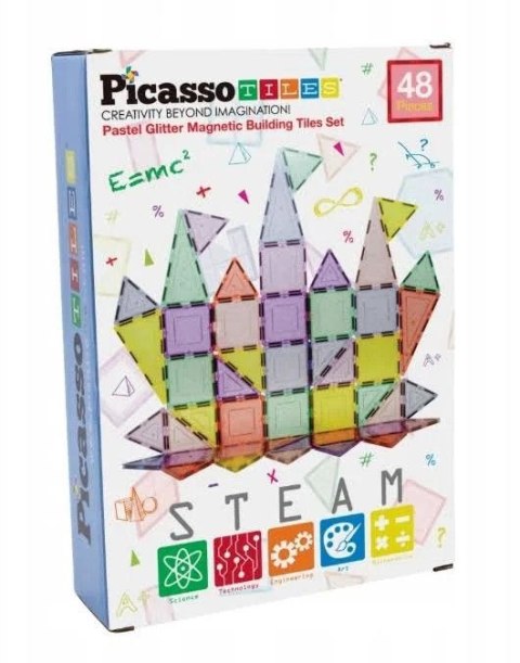 Orbico Sp. Z O.o. Klocki magnetyczne PICASSO TILES Zestaw 48 Elementów Orbico Sp. Z O.o. (PTJ48)