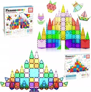 Orbico Sp. Z O.o. Klocki magnetyczne PICASSO TILES Zestaw Diamentowy 100 Elementów Orbico Sp. Z O.o. (PTM100)
