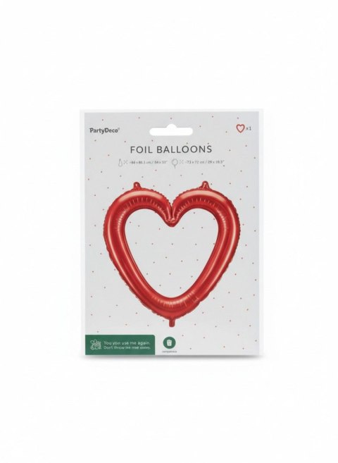 Partydeco Balon foliowy Serce ramka, 86x83.5 cm, czerwony Partydeco (FB207P-007)