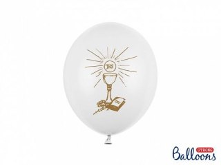 Partydeco Balon gumowy I Komunia Święta, P. White biały 270mm Partydeco (SB12P-109Z-008-6)