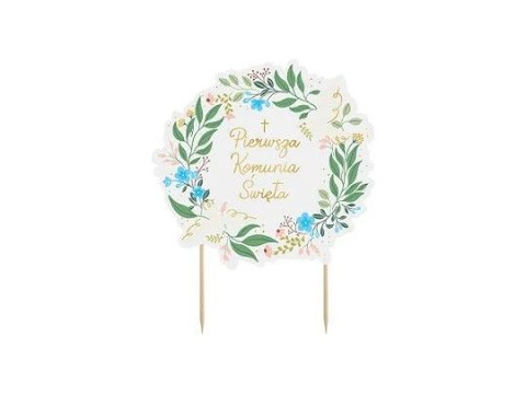 Partydeco Dekoracja na tort Pierwsza Komunia Święta,16.7x20 cm Partydeco (KPT69)