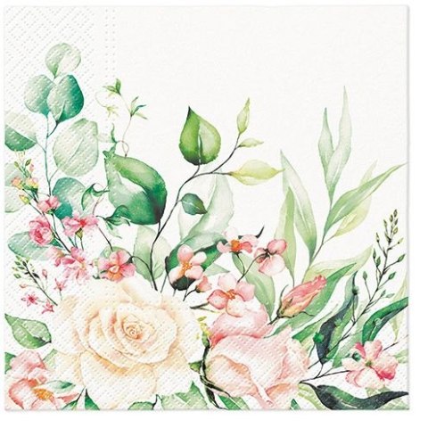 Paw Serwetki Lunch Floral Moments mix nadruk bibuła [mm:] 330x330 Paw (SDL136700)