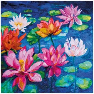 Paw Serwetki Lunch Lily Pond mix nadruk bibuła [mm:] 330x330 Paw (SDL141500)
