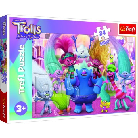 Trefl Puzzle Universal Trolls 3 W świecie Trolli 24 el. Trefl (14359)