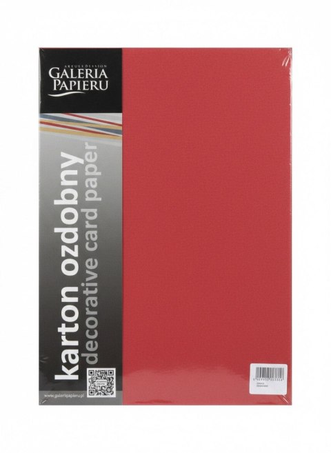 Galeria Papieru Papier ozdobny (wizytówkowy) A4 pearl Czerwony 210g Galeria Papieru (205455)