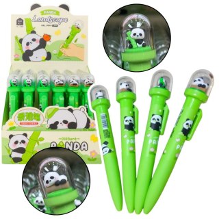 Lean Długopis żelowy Żelowy Zielony Panda W Kopule wkład niebieski 0,5mm Lean (21548)