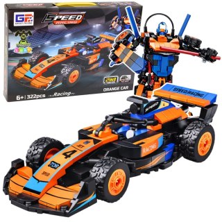 Lean Klocki konstrukcyjne Wyścigówka Auto Robot 2W1 Pomarańczowa 322 el. Lean (29052)