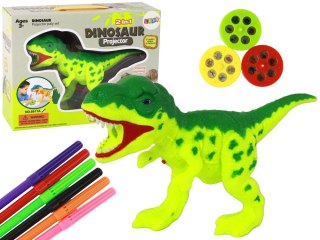 Lean Zestaw kreatywny dla dzieci Projektor Dinozaur + Pisaki 18 Obrazków Malowanie Lean (1753)