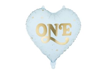 Partydeco Balon foliowy Serce 'One', 45 cm, jasny niebieski 18cal Partydeco (FB390-001J)