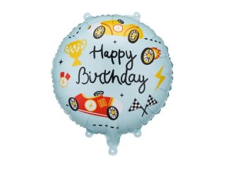 Partydeco Balon foliowy pastylka Happy Birthday, 35x35 cm 18cal Partydeco (FB342)