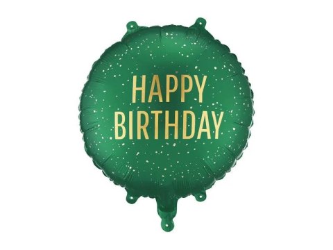 Partydeco Balon foliowy pastylka Happy Birthday, 35x35 cm, ciemnozielony 18cal Partydeco (FB353-012C)