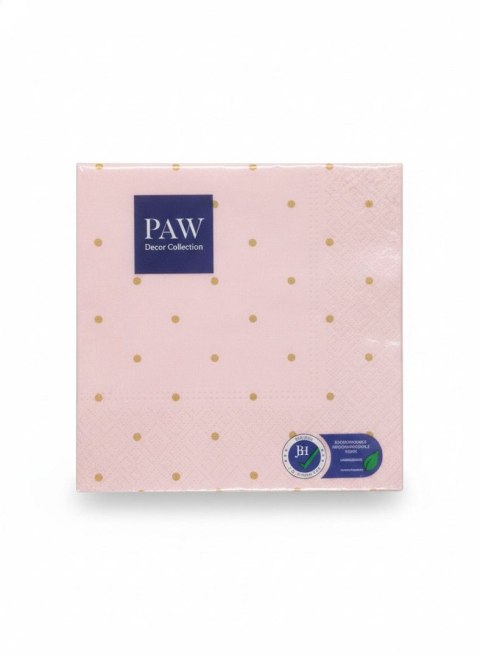 Paw Serwetki Lunch Golden Dots light pink mix papier [mm:] 330x330 Paw (SDL144004)