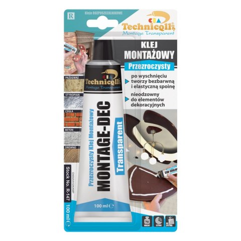 Technicqll Klej w tubie montażowy przeźroczysty 100ml Technicqll (R-147)