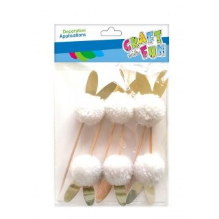 Craft With Fun Pompony białe 6 szt Craft With Fun (471479)
