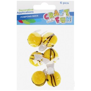 Craft With Fun Pompony żółte 6 szt Craft With Fun (521621)