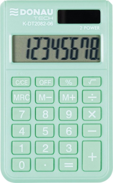 Donau Tech Kalkulator kieszonkowy jasnozielony Donau Tech (K-DT2082-06)