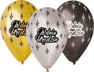 Godan Balon gumowy W dniu urodzin metalizowany 6 szt Godan (GMS110/WDU)