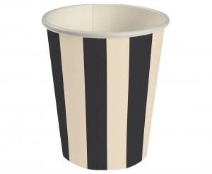 Godan Kubek jednorazowy paski czarno beżowe papier 250ml Godan (PG-KPA3)