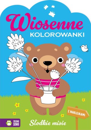 Zielona Sowa Książka dla dzieci Wiosenne kolorowanki. Słodkie misie Zielona Sowa